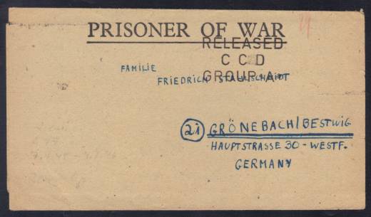 Zensur A-16 München auf Kriegsgefangenenbrief !!!RRR
