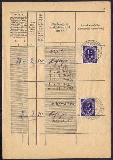BRD No. 129 2 x SF on Postbook page 