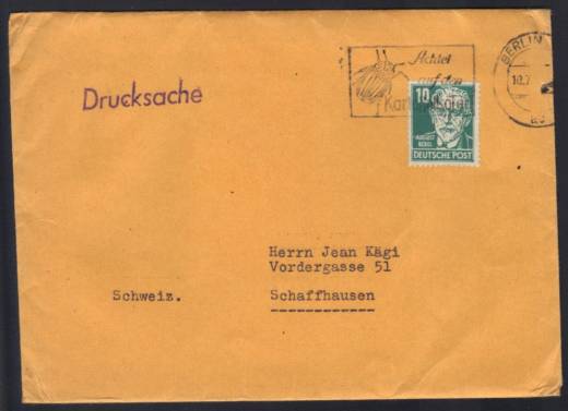 SBZ Auslands-Drucksache - Schweiz All. Ausg. Nr. 215 EF + PF f49 BERLIN 10.7.49 !!!RRR