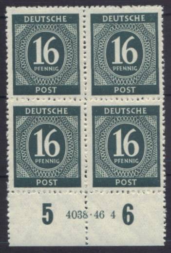 923c HAN 4038.46-4, Type II 4er-Block mit Ruffzähnung