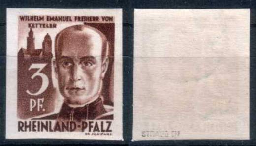 Franz. Zone, Rheinl. Pfalz Nr. 3 U, gepr. Straub BPP