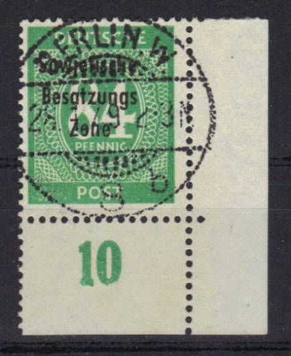 Versandstellenstempel Berlin W 8 auf SBZ Nr. 211a P EUR, gepr. Paul BPP!!RRR