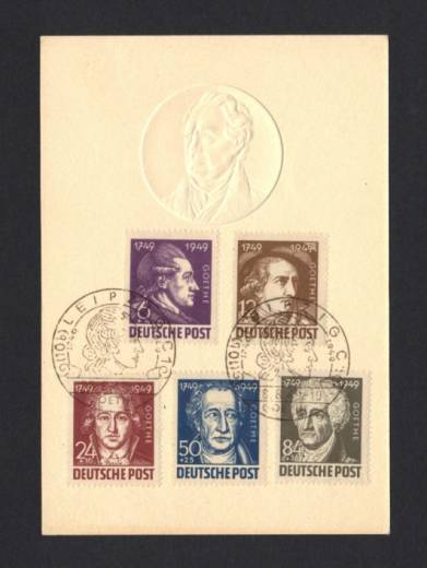 SBZ Nr. 234 - 238 a. seltener Prägekarte Goethe-SST Leipzig!!!