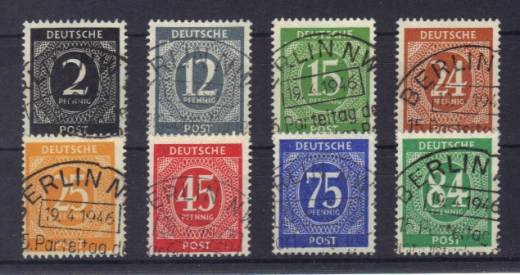 911 - 937 Ziffernserie Ergänzungswerte April 1946 Vollstempel