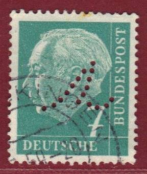 BRD Nr. 181 mit Firmenlochung / Perfin V`