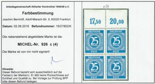 926c 4er P OR dgz, Befund ArGe