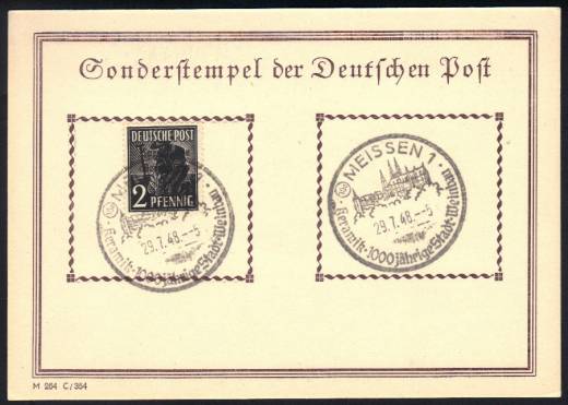 SBZ Nr. 182c a. Sonderkarte, gepr.Paul BPP