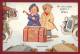 Greeting Card Vienna telescopic suitcase, couple, cars, ca.1940