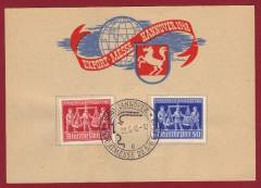 FDC Sonderblatt Kennbuchst. e  + PF-Karte 969-970 EXPO Hannover 1948