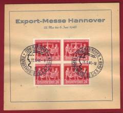 Sonderblatt Ersttag + Letzttag 4er 969 EXPO Hannover 1948!! RR