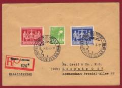 Messe Einschreibebrief Kennbuchst. a 969-970 EXPO Hannover 1948