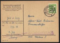 SBZ Nr. 185 EF Sozialversicherungsschein Zehdenick!