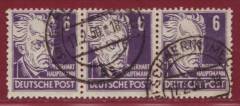 SBZ Nr. 213 waag 3er-Streifen m. Vollstempel