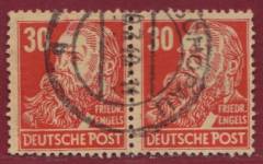 SBZ Nr. 222 waag Paar m. Vollstempel