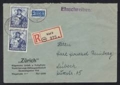 Bizone Nr. 105 MeF a. Reco-Fernbrief !, Hannovermesse 1949