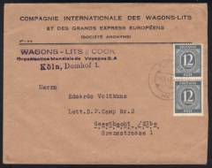 Fernbrief ins Lettische D.P. Camp Geesthacht der  WAGONS-LITS // COOK-Reisen!!!
