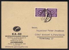 MeF Nr.916 (2) auf Fernpostkarte / Aschersleben 30.10.46