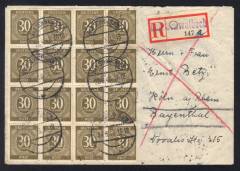 MeF Nr.928 (36) c-Farbe auf Reco-Fernbrief 2.GS 10-fach West / Bad Schwalbach 22.6.48