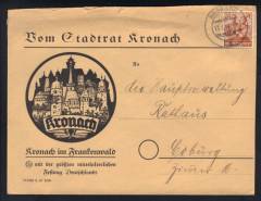 EF Nr.951 auf illustriertem Fernbrief 1.GS / Kronach 13.2.48