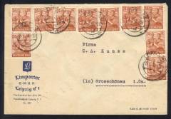MeF Nr.951 (10) auf Fernbrief 1.GS 10-fach Ost / Leipzig 25.6.48