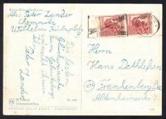 MeF Nr.956a (2) auf Fernpostkarte 10-fach Ost / Chemnitz 26.6.48