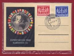 Sonderkarte Globus 969-970 EXPO Hannover 1948 im original Messeblister!!!