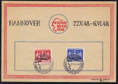 FDC Gedenkblatt 969-970 EXPO Hannover 1948 Din A5