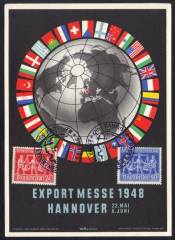 Gedenkblatt Globus Kennb. c  969b !!- 970 EXPO Hannover 1948