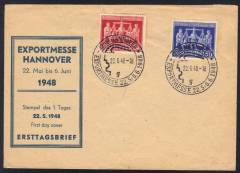 FDC Sonderumschlag Kennbuchst. g 969-970 EXPO Hannover 1948