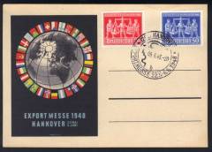 970a PF VIII a. Sonderkarte Kennbuchst. b 969-970 EXPO Hannover 1948 !!RR
