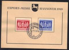 970a PF VIII a. Sonderkarte Kennbuchst. a 969-970 EXPO Hannover 1948 !!RR