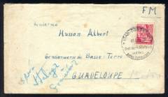 Franz. Zone Auslandsbrief - GUADELOUPE (Karibik) IRheinl.-Pfalz Nr. 25 DAR-OBERSTEIN 9.8.49 !!!RRR