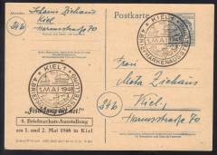 GS P962 + ZD, Kiel, 4. Briefmarkenausstellung 1948