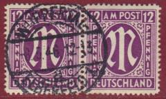 Bizone Paar Nr. 15a Az gepr. BPP Vollstempel WUPPERTAL