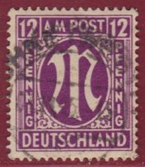 Bizone Nr. 15a Cy gepr. BPP Vollstempel LÖHNE