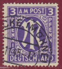 Bizone Nr. 10 Gy, Stempel BELECKE (MÖHNE)