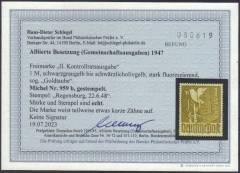 959b Vollstempel NEUSTADT 14.6.48, Befund Schlegel BPP!!!