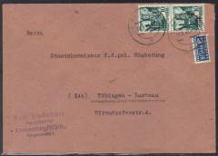 Franz. Zone Auslandskarte - Türkei Baden Nr. 3 MiF NEUSTADT 24.12.1947