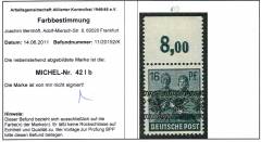 Bizone Nr. 42 I b P OR dgz **, Befund ArGe!!!RRR