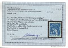 Berlin Nr. 70 II **, Befund Schlegel BPP, Neuer PF!!!RRR