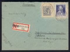 Ganzsachenausschnitt P 962 auf Reco-Brief aus LANGENBIEBER über Fulda 22.5.48