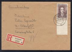 Franz. Zone Allg. Ausg. Nr. 11 EF Reco-Brief GRENZACH - WUPPERTAL 22.12.45, 3 x postlagernd!!