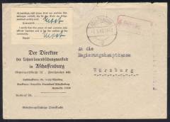 Frühe Post Ich bestätige... ASCHAFFENBURG Registrierkastenstempel Gebühr bezahlt September 1945!!!RRR