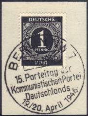 911 PF F68 auf Briefstück mit SST KPD-Parteitag Berlin!!!