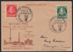 Berlin Nr. 102 FDC mit Nr. 103 nach Finnland!!! m. Ankunftsstempel