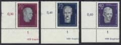 DDR Nr. 606-608 EUL mit DV + Passerkreuze