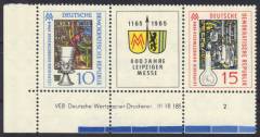 DDR Nr. 1052-1053 W Zd 141 EUL mit DV + Farbrandleiste