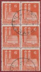 Bizone Nr. 77 eg 6er-Block mit Vollstempel HAMMERAU!!! RRR