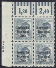 SBZ Nr. 186 DV M139 - 11 (kopfstehend!!!) im 4er W EOL !!!RRR