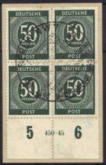 932a HAN 450.45 4er-Block, Vollstempel BERLIN 11.2.46